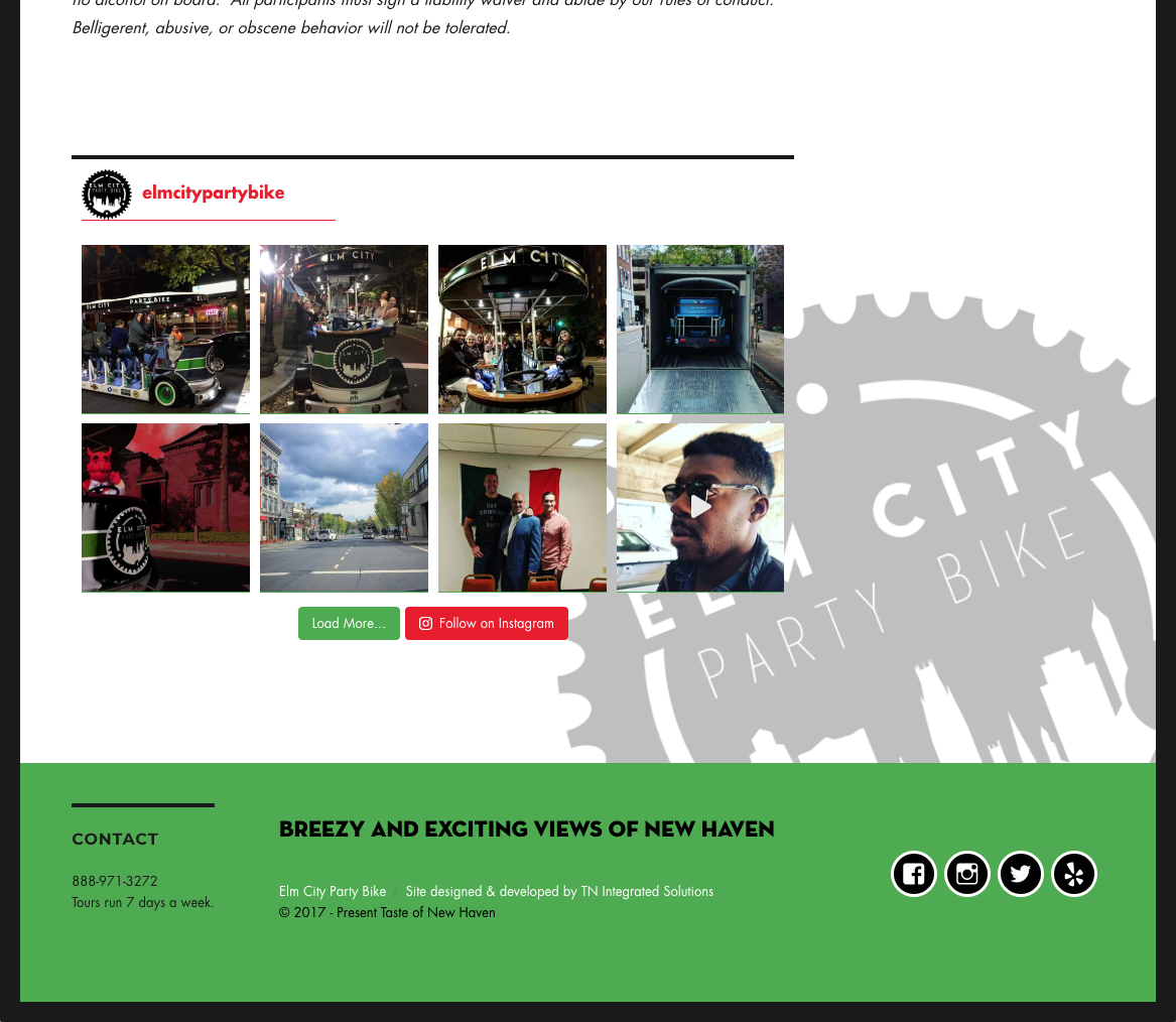Elm City Party Bike Instagram