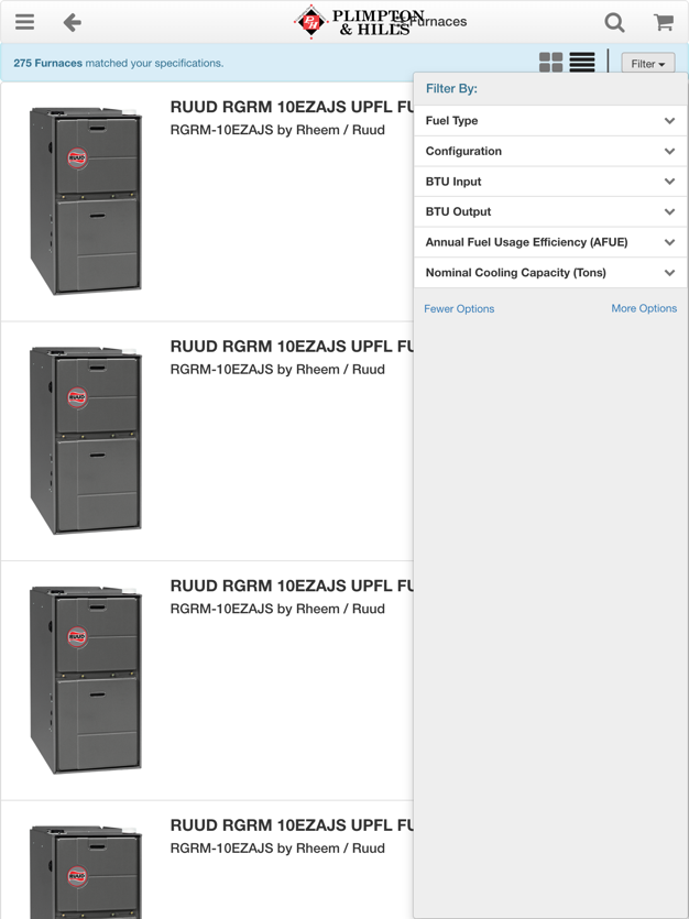 iPad Product List